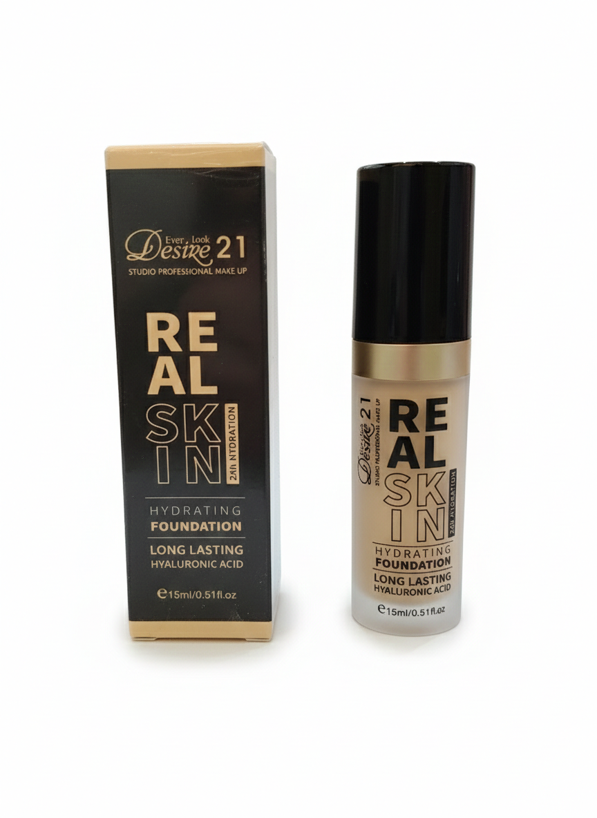 كريم أساس ريل سكين (Real Skin) – ترطيب يدوم 24 ساعة✨