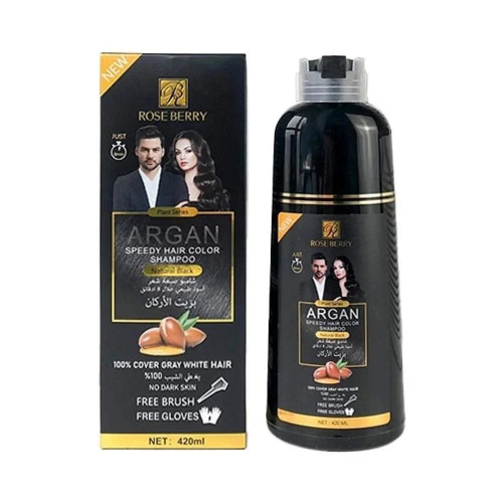 شامبو صبغة الشعر السريع بزيت الأرغان (Rose Berry Argan Speedy Hair Color Shampoo)