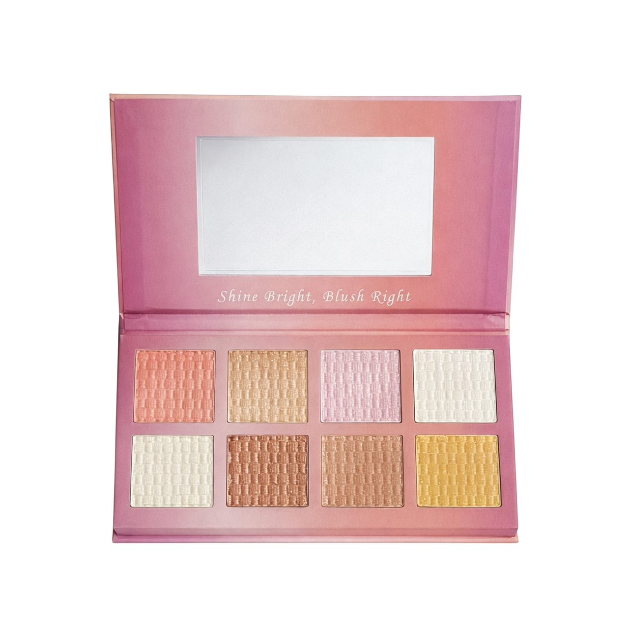 لوحة بلاشر وهايلايتر- Shine Bright✨ باليت Shine Bright, Blush Right – سحر الإشراق المتكامل