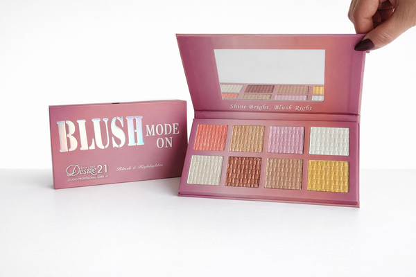 لوحة بلاشر وهايلايتر- Shine Bright✨ باليت Shine Bright, Blush Right – سحر الإشراق المتكامل